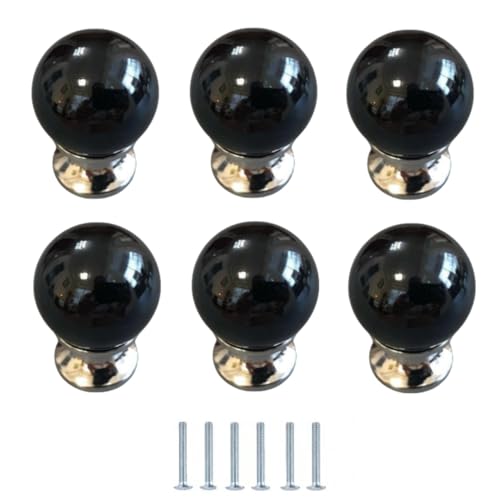 6 Stück Glasgriffe Farbige Kugelglas Schubladenknöpfe Schwarz 6 Stück Glasgriffe Farbige Kugelglas Schubladenknöpfe Schwarz von SANCHAKOU