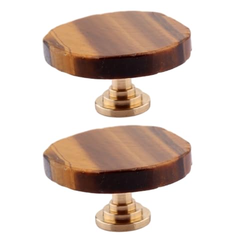 Crystal Knob 2 Stück Natürliches Kristallstück Messing-Einzelloch Schublade Schrank Kleiderschrank-Türgriff Tigerauge-Steinscheibe Crystal Knob 2 Stück Natürliches Kristallstück Messing-Einzelloch Schublade Schrank Kleiderschrank-Türgriff Tigerauge-Steinscheibe von SANCHAKOU