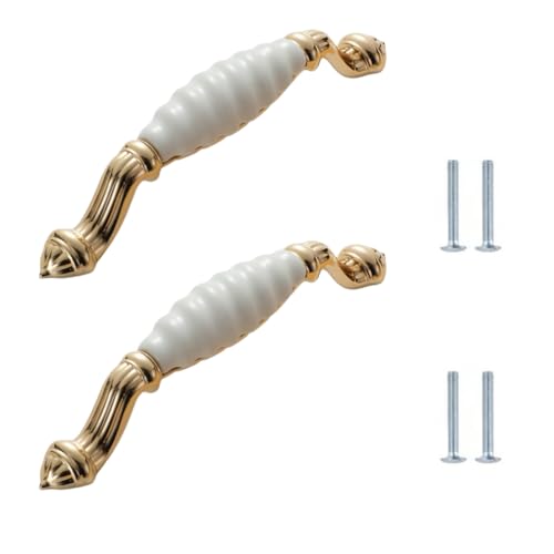 Keramik Türgriffe 2 Stück Gold Keramik Griff Schrank Schublade Schuhschrank Kleiderschrank Möbel Hardware 150 * 30mm von SANCHAKOU