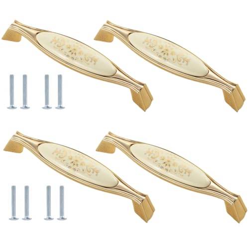 Keramikknäufe 4 Stück Gold Keramik Griff Schublade Schrank Kleiderschrank Tür Zieht 149 * 28 * 30mm Keramikknäufe 4 Stück Gold Keramik Griff Schublade Schrank Kleiderschrank Tür Zieht 149 * 28 * 30mm von SANCHAKOU