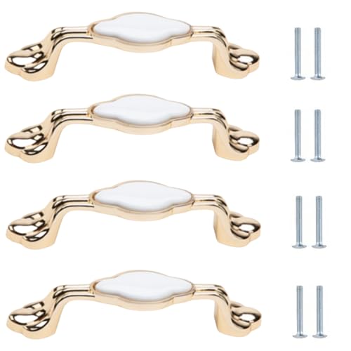 Keramikknäufe 4 Stück Gold Keramik Griff Wolke Kleiderschrank Tür Schublade Küche Schrank Hardware 96mm von SANCHAKOU