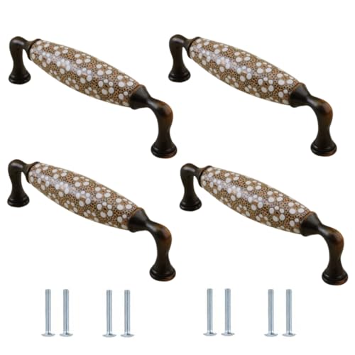 Keramikknäufe 4 Stück Kamelien Keramikgriffe Chinesischer Kleiderschrank Tür Schrank Schuhschrank Schließfach 138 X 41mm von SANCHAKOU