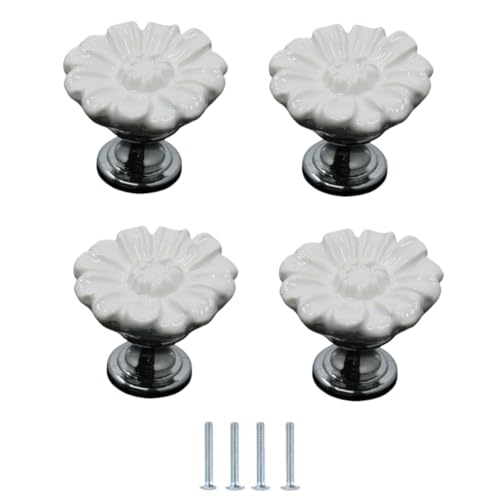 Möbelknopf 4 Stück Chinesische Chrysanthemen Keramikgriffe Für Schrank Schublade Tür Bunt Rund Einlochknöpfe Weiß Möbelknopf 4 Stück Chinesische Chrysanthemen Keramikgriffe Für Schrank Schublade Tür Bunt Rund Einlochknöpfe Weiß von SANCHAKOU
