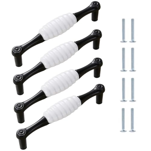 Möbelknopf 4 Stück Schwarze Keramikgriffe Chinesische Schranktür Kleiderschrank Schublade Weinschrank Türgriffe C 128mm von SANCHAKOU