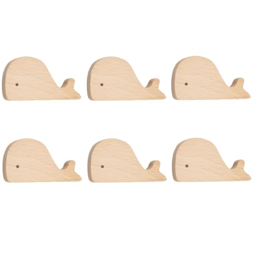 SANCHAKOU Holzknaufe 6 Stück Kinder Holzgriff Schranktür Schublade Holzgriff Möbel Schlag Kostenloser Paste Einlochmontage Quallen Whale Griff Whale SANCHAKOU Holzknaufe 6 Stück Kinder Holzgriff Schranktür Schublade Holzgriff Möbel Schlag Kostenloser Paste Einlochmontage Quallen Whale Griff Whale von SANCHAKOU