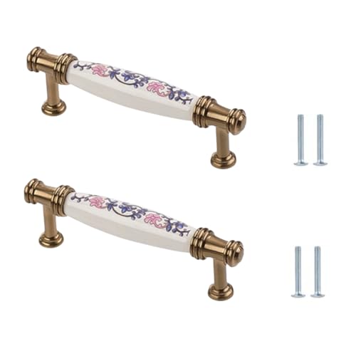 SANCHAKOU Keramik Schrankgriffe 2 Stück Keramik Griffe Für Schränke Tv Schränke Schubladen Runde Einlochknöpfe 122 X 19 X 37mm von SANCHAKOU