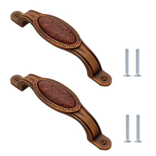 SANCHAKOU Keramikgriff 2 Stück Keramikgriffe Im Chinesischen Stil Kaffeebronze Eingelegte Jade Schubladenschranktürgriffe 96mm SANCHAKOU Keramikgriff 2 Stück Keramikgriffe Im Chinesischen Stil Kaffeebronze Eingelegte Jade Schubladenschranktürgriffe 96mm von SANCHAKOU