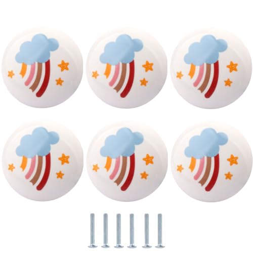 SANCHAKOU Keramikgriff 6 Stück Keramik Schubladengriffe Für Schranktüren Und Kleiderschränke Regenbogen Nach Dem Regen SANCHAKOU Keramikgriff 6 Stück Keramik Schubladengriffe Für Schranktüren Und Kleiderschränke Regenbogen Nach Dem Regen von SANCHAKOU