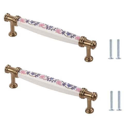 SANCHAKOU Keramikknäufe 2 Stück Keramik Garderobengriffe Für Schränke Tv Schränke Schubladen Runde Einlochknöpfe 152 X 19 X 31mm von SANCHAKOU