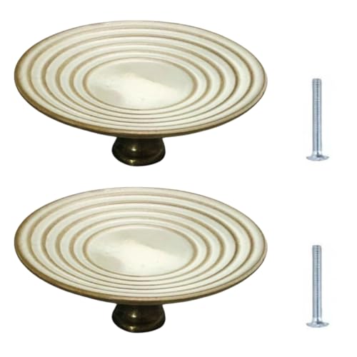 SANCHAKOU Knauf Für Schrank 2 Stück Keramikgriffe Im Chinesischen Stil Für Schrank Schublade Frisiertisch Gold 93 X 37mm von SANCHAKOU