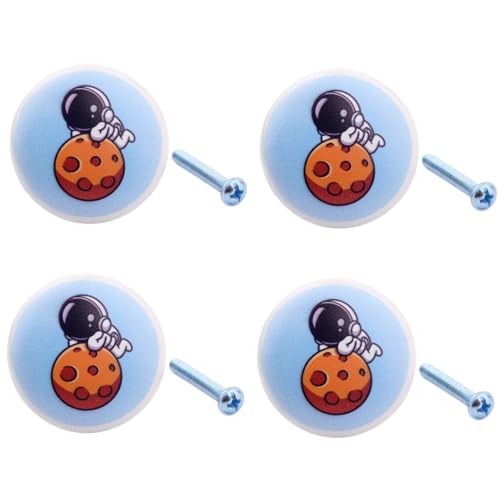 SANCHAKOU Kommodenknöpfe 4Pcs Astronaut Keramik Kinderschrank Schublade Bücherregal Türgriff Dekoration Mars von SANCHAKOU