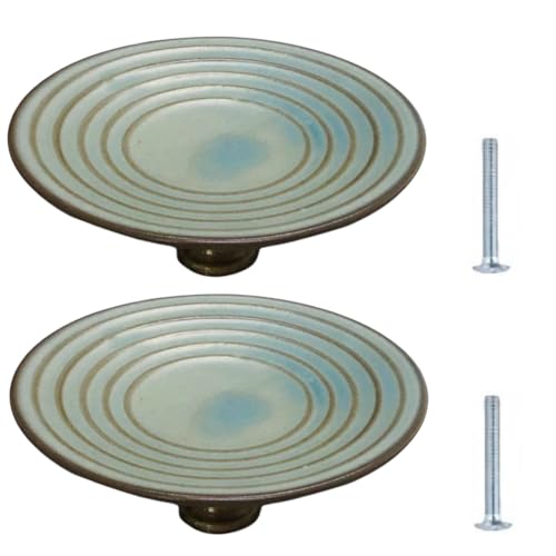 SANCHAKOU Möbelknöpfe Vintage 2 Stück Keramikgriffe Im Chinesischen Stil Für Schrank Schublade Kommode Zieht Blau 93 * 37mm von SANCHAKOU