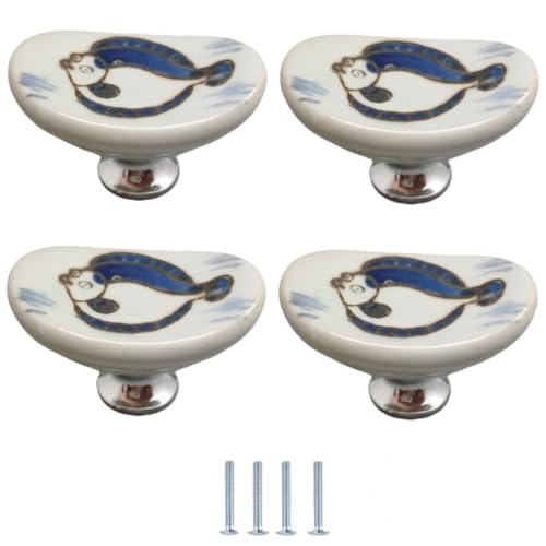 SANCHAKOU Möbelknöpfe Vintage 4 Stücke Keramik Zinklegierung Griffe Für Türen Schubladen Schränke 53 * 35mm Blau SANCHAKOU Möbelknöpfe Vintage 4 Stücke Keramik Zinklegierung Griffe Für Türen Schubladen Schränke 53 * 35mm Blau von SANCHAKOU