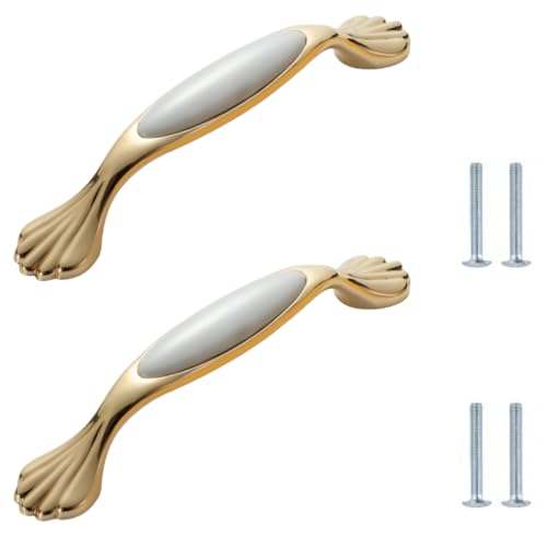 SANCHAKOU Möbelknopf 2 Stück Goldfarbene Keramikgriffe Für Schrankschubladen Schuhschränke Kleiderschränke Bücherregale Türgriffe 170 X 27mm von SANCHAKOU