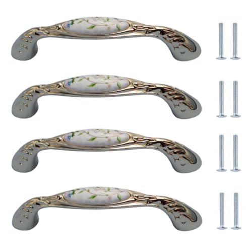 SANCHAKOU Schrankgriffe 4 Stück Goldfarbene Keramik Schubladentürgriffe Für Kleiderschränke 155 * 21 * 34mm SANCHAKOU Schrankgriffe 4 Stück Goldfarbene Keramik Schubladentürgriffe Für Kleiderschränke 155 * 21 * 34mm von SANCHAKOU