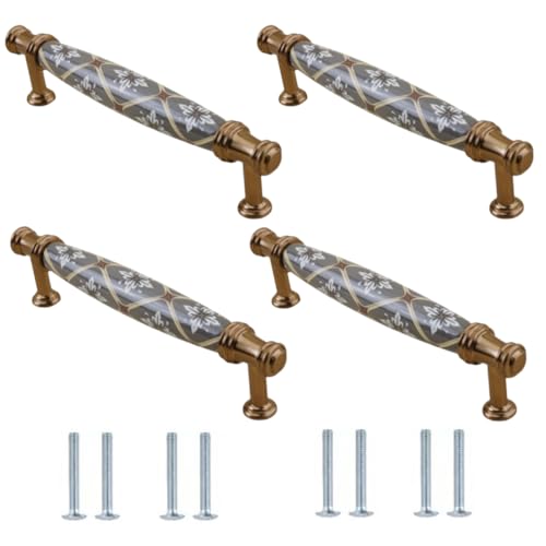 SANCHAKOU Schrankknöpfe 2 Stücke Kleiderschrankgriff Keramik Champagner Schrank Schublade Tür Zieht 152 * 38mm von SANCHAKOU