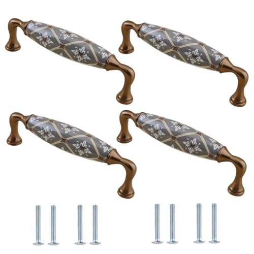 SANCHAKOU Schrankknopf 2 Stücke Kleiderschrankgriff Keramik Champagner Schrank Schublade Tür Zieht 138 * 41mm von SANCHAKOU