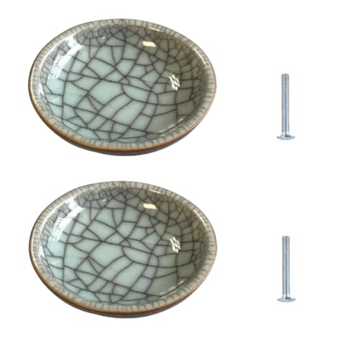 SANCHAKOU Schubladenknopf 2 Stück Keramikgriffe Für Schrank Schublade Kleiderschrank Durchmesser 74mm Blau SANCHAKOU Schubladenknopf 2 Stück Keramikgriffe Für Schrank Schublade Kleiderschrank Durchmesser 74mm Blau von SANCHAKOU