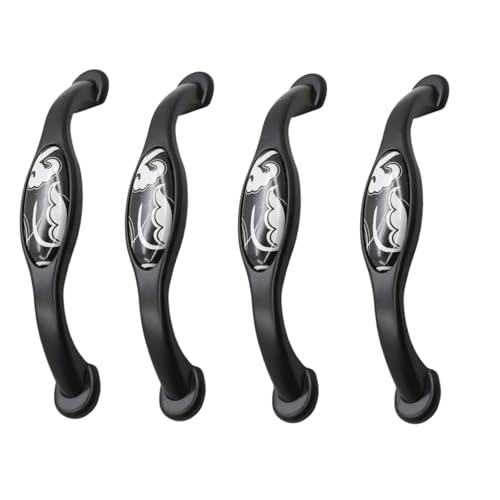 Schrankgriffe 4 Stück Schwarze Keramik Griffe Aus Zinklegierung Marmor Garderobengriffe 154 × 28 × 29mm Schrankgriffe 4 Stück Schwarze Keramik Griffe Aus Zinklegierung Marmor Garderobengriffe 154 × 28 × 29mm von SANCHAKOU