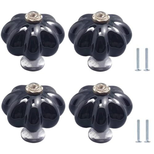 Schrankknopf 4 Stück Keramikgriffe In Kürbisform Für Schrankschubladen Schwarz Schrankknopf 4 Stück Keramikgriffe In Kürbisform Für Schrankschubladen Schwarz von SANCHAKOU