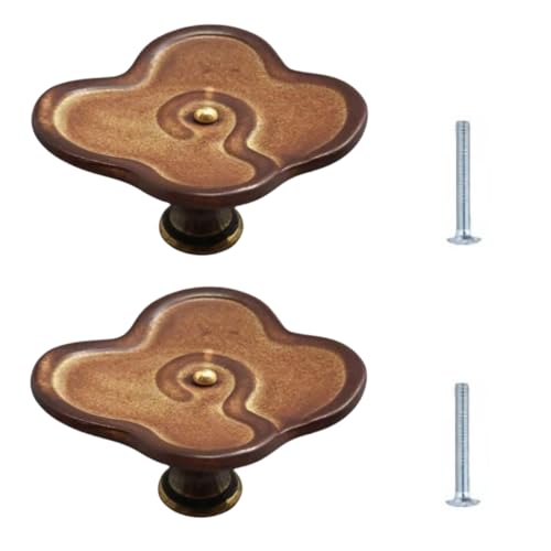 Schranktürknöpfe 2 Stück Braune Keramikgriffe In Blumenform Für Schrankschubladen 53 X 26mm Schranktürknöpfe 2 Stück Braune Keramikgriffe In Blumenform Für Schrankschubladen 53 X 26mm von SANCHAKOU