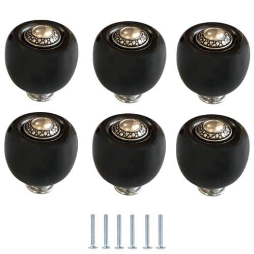 Schubladenknöpfe 6 Stücke Farbe Keramik Griffe Schrank Schublade Kleiderschrank Zieht Schwarz Schubladenknöpfe 6 Stücke Farbe Keramik Griffe Schrank Schublade Kleiderschrank Zieht Schwarz von SANCHAKOU