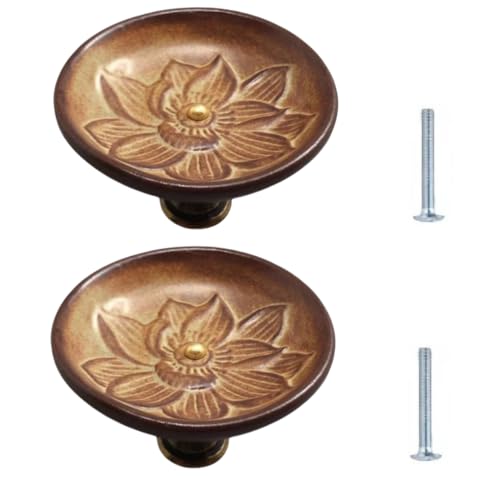 Schubladenknopf 2 Stück Braune Keramikgriffe In Blumenform Für Schrankschubladen 50 X 33mm Schubladenknopf 2 Stück Braune Keramikgriffe In Blumenform Für Schrankschubladen 50 X 33mm von SANCHAKOU