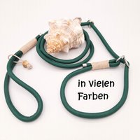 Hundeleine, Nappaleder, Retrieverleine, Zugstopp, Länge Ca. 100 cm, Einfache Halsung, Durchmesser 6 Mm, Ringe Edelstahl von SANCHOdoglove