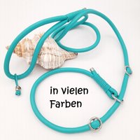 Hundeleine, Nappaleder, Retrieverleine, Zugstopp, Länge Ca. 100 cm, Einfache Halsung, Durchmesser 8 Mm, Ringe Edelstahl von SANCHOdoglove