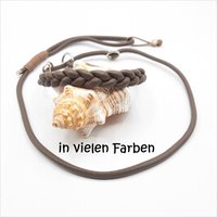 Hundeleine, Nappaleder, Retrieverleine, Zugstopp, Länge Ca. 100 cm, Geflochtene Halsung, Durchmesser 6 Mm, Ringe Edelstahl von SANCHOdoglove