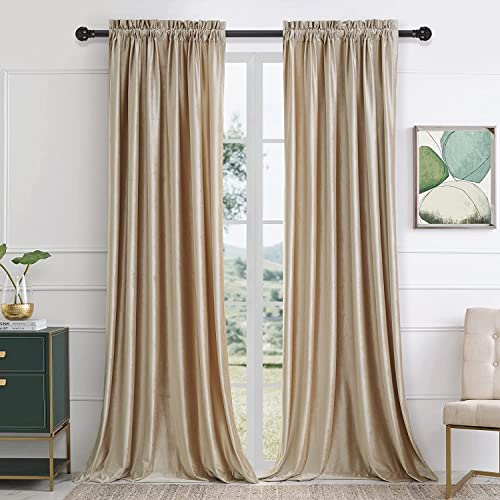 SANCHUNG Champagnerfarbener Samt Vorhänge für Wohnzimmer Blackout Thermisch isoliert 2 Panels Rod Pocket Verdunkelung Vorhänge für Schlafzimmer 132 x 285 cm SANCHUNG Champagnerfarbener Samt Vorhänge für Wohnzimmer Blackout Thermisch isoliert 2 Panels Rod Pocket Verdunkelung Vorhänge für Schlafzimmer 132 x 285 cm von SANCHUNG