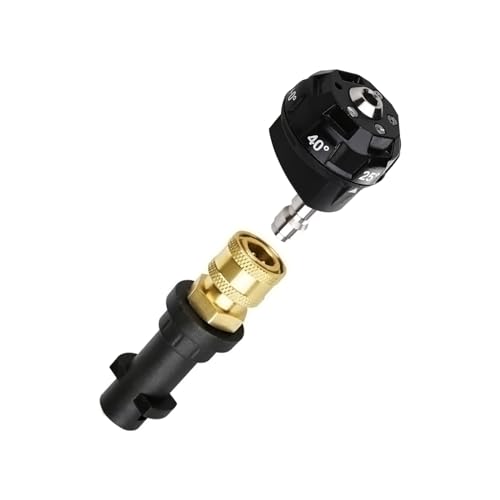Hochdruck Drehbare Turbo Düse Adapter 6-in-1 Mehrere Wassersäulen Multifunktional Schaumlanze Pistole und Hochdruckreiniger Pistolen Adapter 1/4 Zoll Schnellanschluss Buchse Messing von SAND DR BRUSH