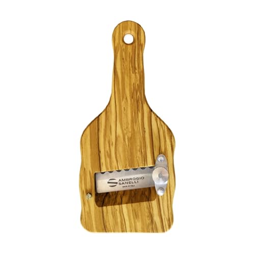 SANELLI AMBROGIO 1741.000 Affettatartufi Feinhobel Olivenholz mit Wellenschliff, Holz, Braun, 23.0 x 9.0 x 2.5 cm von Sanelli Ambrogio