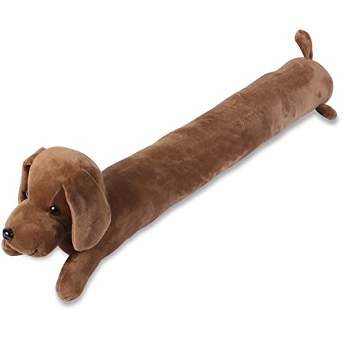 SANFERGE Zugluftstopper für Hunde unter der Tür, strapazierfähig, 1.4 kg, 86.4 cm, dekorativer Stoff, Tür-Zugluftstopper, Tierwetterabisolierung, Stopperschutz, Kaffee Shar Pei von SANFERGE