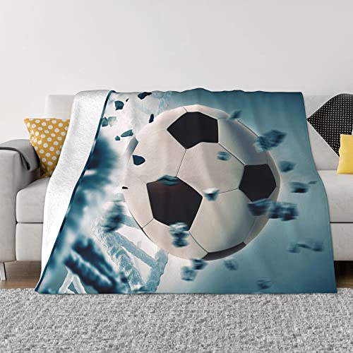 Fußballdecke, Flanell, kuschelig, Sofa, Babydecke, 150 x 125 cm von SANGKN