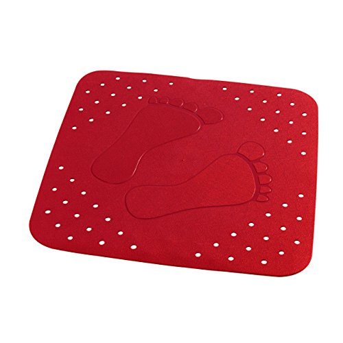 SANIMIX Duscheinlage, Duschmatte, Sicherheitseinlage für die Dusche Modell Little Feets Größe: 54 x 54cm Farbe: Rot von SANIMIX