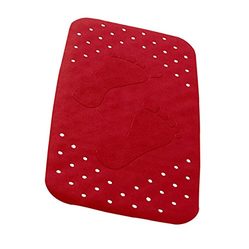 SANIMIX Wanneneinlage Wannenmatte Sicherheitseinlage für die Badewanne Little Feets Größe: 72 x 38cm - Farbe: Rot von SANIMIX