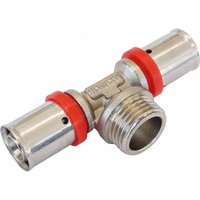 Pex Pressfitting T-Stück 16x1/2x16 mit Außengewinde - für Alu Mehrschicht Verbundrohr - Verpressung mit U-Profil von SANIMIX24