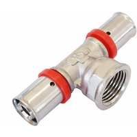 Pex Pressfitting T-Stück 16x1/2x16 mit Innengewinde - für Alu Mehrschicht Verbundrohr - Verpressung mit U-Profil von SANIMIX24