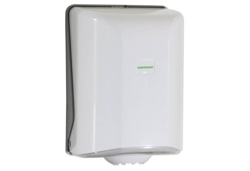SANISMART Papierhandtuch Handtuchrollenspender Kunststoff Weiß 31 x 22 cm Innenabzug von SANISMART