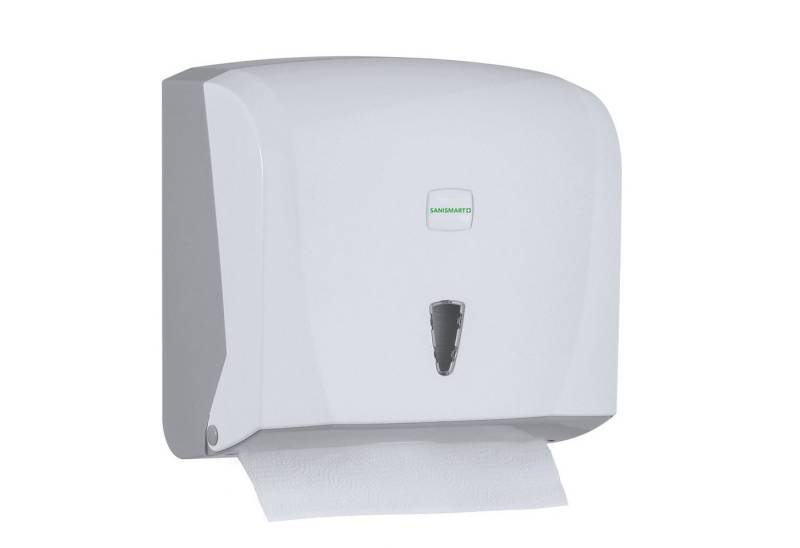 SANISMART Papierhandtuch SANISMART Handtuchspender STELLA für 300 Blatt C-V-Falz max. 24 cm von SANISMART