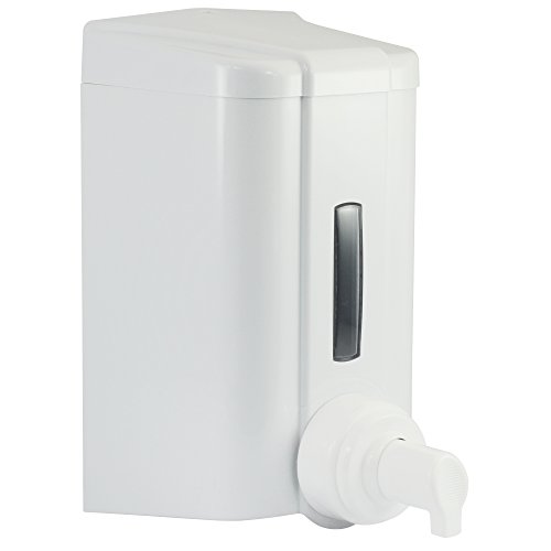 SANISMART Schaumseifenspender YASEMIN Weiß | Nachfüllbar | 1000 ml Fassungsvermögen | Hygienisch & abschließbar | Für Schaumseifen | ABS-Kunststoff | Wandmontage von SANISMART