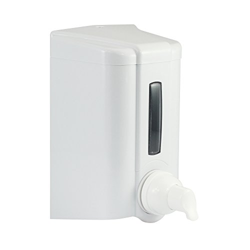 SANISMART Schaumseifenspender YASEMIN Weiß | Nachfüllbar | 500 ml Fassungsvermögen | Hygienisch & ökonomisch | Mit Pumpknopf & Sichtfenster | ABS-Kunststoff | Wandmontage von SANISMART