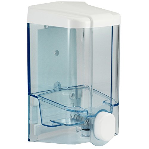SANISMART Seifenspender Zahra Blau transparent | Nachfüllbar | 1000 ml Fassungsvermögen | Für Flüssigseifen & Shampoo | ABS-Kunststoff | Wandmontage von SANISMART