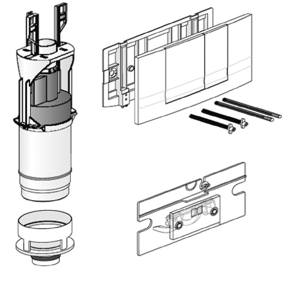 SANIT Spülkasten-Abdeckblende Friatec WC Modernisierungsset F100 auf F102, 2 Mengen weiß - 330801 von SANIT