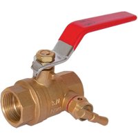 Entlüftungskugelhahn - Messing - Innengewinde - Flachgriff rot 20x27 von SANITAIRE-DISTRIBUTION