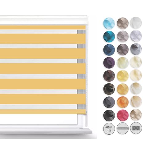 Premium Rollos für Fenster Ohne Bohren I Doppelrollo Klemmfix Ohne Bohren I Fenster Rollos für Innen I Rollo 90x120cm - Sonnig Premium Rollos für Fenster Ohne Bohren I Doppelrollo Klemmfix Ohne Bohren I Fenster Rollos für Innen I Rollo 90x120cm - Sonnig von SANITEASY