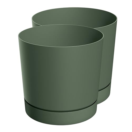 Zero Home - 2er Set Blumentöpfe I Blumentopf mit Untersetzer I Moderne Design I Aus Haltbarem Material I Schale mit Entwässerungslöchern I Hergestellt in EU I Premium Qualität I GRÜN ⌀ 18 cm Zero Home - 2er Set Blumentöpfe I Blumentopf mit Untersetzer I Moderne Design I Aus Haltbarem Material I Schale mit Entwässerungslöchern I Hergestellt in EU I Premium Qualität I GRÜN ⌀ 18 cm von SANITEASY