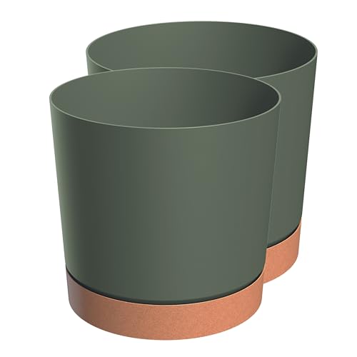 Zero Home - 2er Set Blumentöpfe I Blumentopf mit Untersetzer I Moderne Design I Aus Haltbarem Material I Schale mit Entwässerungslöchern I Hergestellt in EU I Premium Qualität I GRÜN Duo ⌀ 18 cm Zero Home - 2er Set Blumentöpfe I Blumentopf mit Untersetzer I Moderne Design I Aus Haltbarem Material I Schale mit Entwässerungslöchern I Hergestellt in EU I Premium Qualität I GRÜN Duo ⌀ 18 cm von SANITEASY