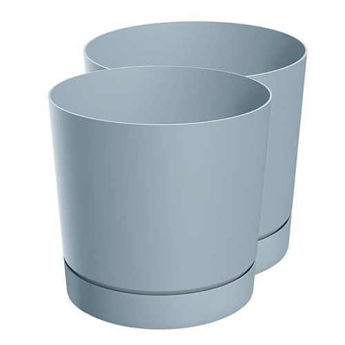 Zero Home - 2er Set Blumentöpfe I Blumentopf mit Untersetzer I Moderne Design I Aus Haltbarem Material I Schale mit Entwässerungslöchern I Hergestellt in EU I Premium Qualität I LICHTGRAU ⌀ 20 cm Zero Home - 2er Set Blumentöpfe I Blumentopf mit Untersetzer I Moderne Design I Aus Haltbarem Material I Schale mit Entwässerungslöchern I Hergestellt in EU I Premium Qualität I LICHTGRAU ⌀ 20 cm von SANITEASY